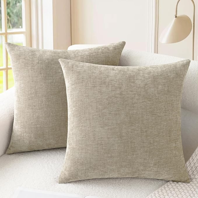 CaliTime Decorative Couch Throw Pillow Covers 26 X 26 Inches Light Taupe | Pack by CaliTime