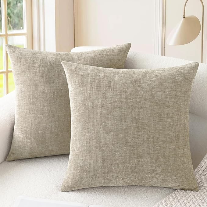 CaliTime Decorative Couch Throw Pillow Covers 22 X 22 Inches Light Taupe | Pack by CaliTime