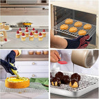 TeamFar Cooling Rack Set of 4, Stainless Steel Grid Cooking Roasting Racks for Various Size Baking Sheet Toaster Oven Pan, Healthy & Heavy Duty, Mirror Finish & Dishwasher Safe