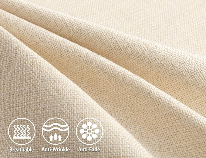 Stellhome Burlap Throw Pillow Covers Solid Farmhouse Linen Pillowcase - Image 2