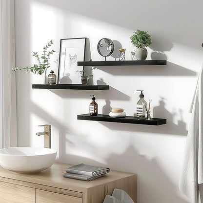YYWUOJJ Wood Floating Shelves for Wall Decor, Rustic Wall Shelves for Bedroom - Image 2