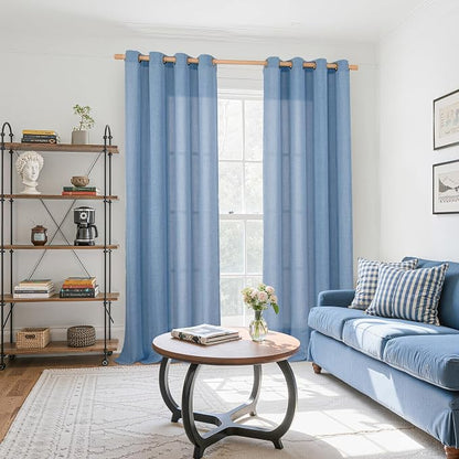 YoungsTex Extro Long Linen Curtains 102 Inch Length - Image 2