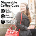 8 oz Coffee Cups - 200 Pack【No Lids】 Insulated Corrugated Disposable Paper Cups To Go, Double Wall Paper Hot Cups Bulk for Hot Beverage or Cold Drinks