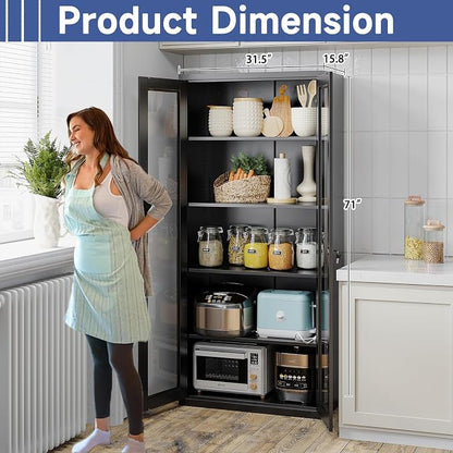 Display Cabinet with Glass Doors, Display Case Cabinet - Image 3