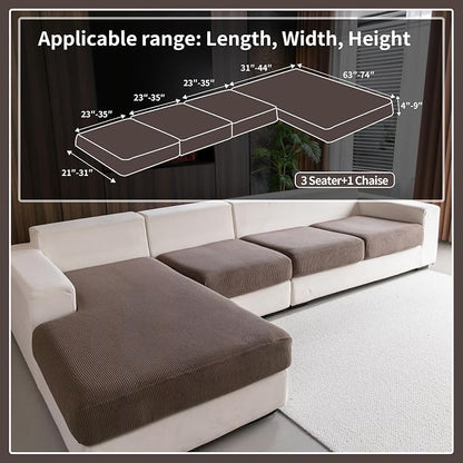 OHSIO Sectional Couch Covers, Wear Resistant Stretch Sofa Covers Washable Soft - Image 2