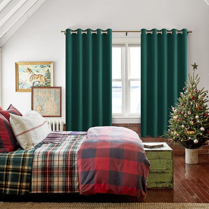Room Darkening Curtains for Bedroom, 60 x 72 Inches, Hunter Green | Thermal - Image 6