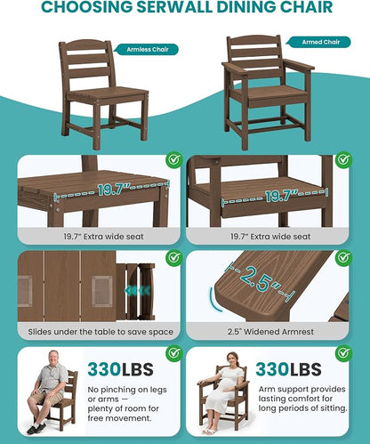 SERWALL HDPE Dining Set for 10 – 2 Tables, 8 Armless + 2 Armchairs. Includes 10 - Image 7