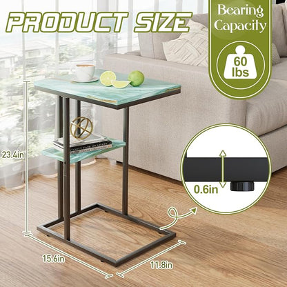 C Shaped End Side Table, Couch Sofa Table - Image 2