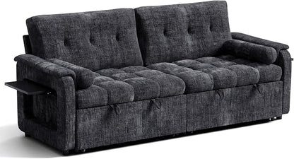 Convertible Sleeper Sofa Bed, 86 Inch Chenille Pull Out Couch - Image 12