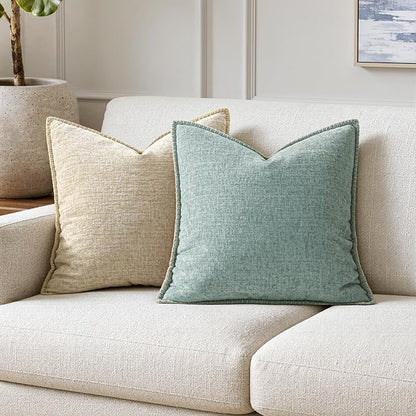 MIULEE Decorative Couch Throw Pillow Covers 18x18 Inch Coastal Light Blue | 2 - Image 4