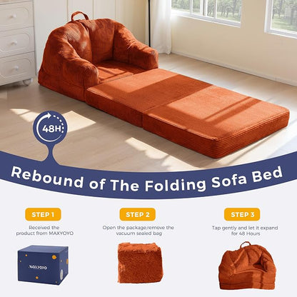 MAXYOYO Folding Sofa Bed with Backrest, Boneless Fold Out Couch Bed with Handle - Image 6