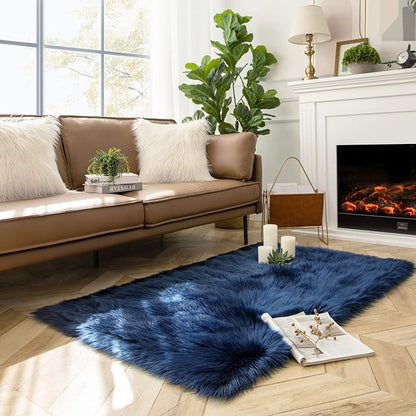 Ashler faux fur rug, Fluffy Shaggy Area Rug Ultra Soft 3 x 5 Feet Rectangle Fur - Image 3