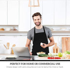 GREEN LIFESTYLE 120 Pack Bib Aprons - Unisex Machine Washable Kitchen BBQ Aprons Bulk (Pack of 120, No Pockets, Black)
