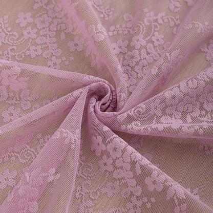 YJ YANJUN Vintage Lace Curtains 63 Inch Length-Victorian Floral Pattern Lilac - Image 6