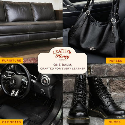 Leather Honey Black Recoloring Balm: Color Restorer and Scratch/Scuff Remover - Image 5