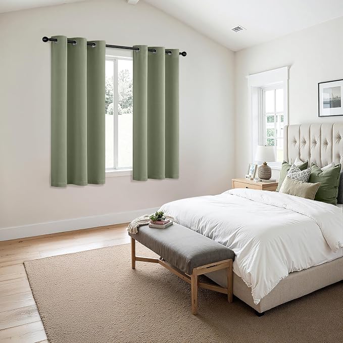MIULEE Blackout Curtains for Bedroom 2 Panels 40 x 54 Inch Long Sage | Thermal - Image 6