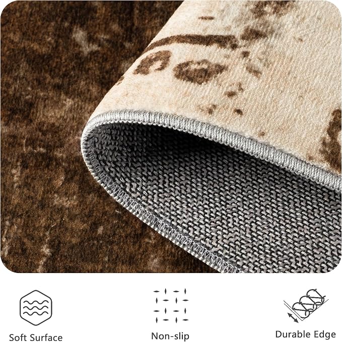 6x9 Area Rugs - Modern Abstract Washable Rug, Ultra Soft Non Slip Low Pile - Image 5