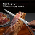PAUDIN Carving Knife, 10 Inch Professional Ham Slicing Knife with Sheath, High Carbon Stainless Steel Meat Cutting Knifes, Spanish Style Sharp Slicer Knives with Ergonomic Pakkawood Handle, Gift Box
