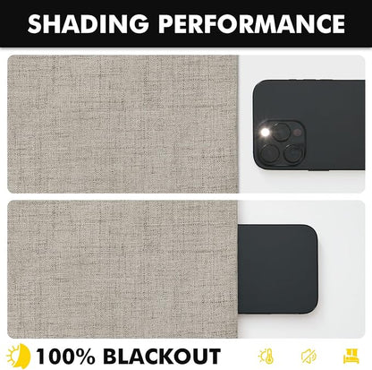 MIULEE 100% Blackout Linen Curtains 42 x 84 Inch Pebble Taupe 2 Panels | - Image 7