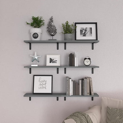 WOPITUES Wood Floating Shelves Set of 6, Shelves - Image 6
