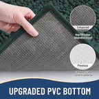 Arotive Luxury Chenille Bathroom Rug Mat, Extra Soft Thick Absorbent Shaggy Bath Rugs, Non-Slip Machine Wash Dry, Plush Bath Mats for Bathroom, Shower and Tub, 47x20, Dark Green