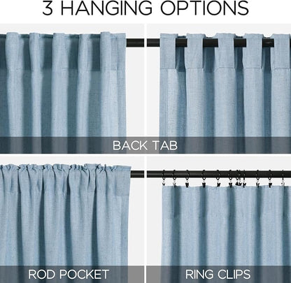Blue Curtains 132 Inches Long 2 Panels - Image 3