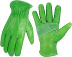 Leather Work Gloves for Men & Women, Reinforced Durable Gardening Gloves,Cowhide Work Gloves,Puncture & Cut Resistant