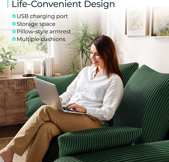 LINSY HOME Sectional Loveseat Sofa - Image 4