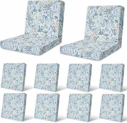 12Pcs Patio Cushion Covers Stretch Outdoor Furniture Protector Slipcovers | by pickyNproud