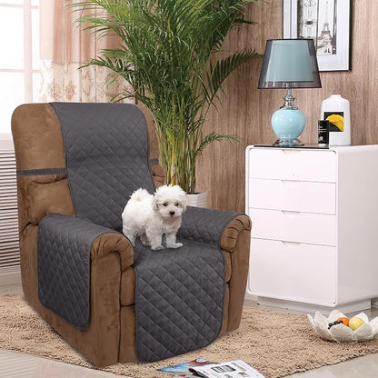 U-NICE HOME Reversible Recliner Chair Covers, Dark Grey/Light Grey | - Image 2