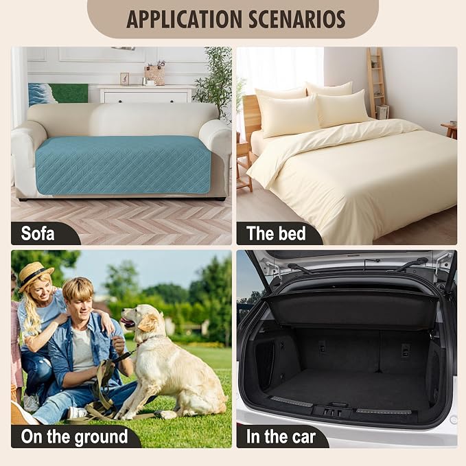 Genina Waterproof Couch Cover, Washable Anti-Slip 51 inch Loveseat Sofa Covers - Image 6