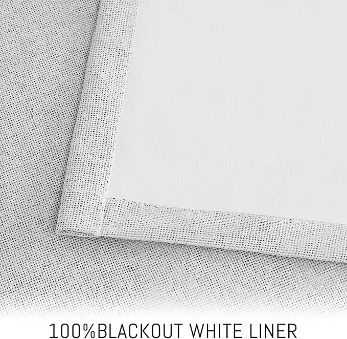Yakamok White Linen Textured Curtains 72 Inches Long - Image 3