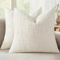 MIULEE Chenille Textured Throw Pillow Covers Cream White 16x16 Set of 2 | by MIULEE