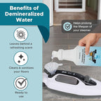 Steam & Go Demineralized Water - Multi-Surface Cleaner, PVC-Free Ready-to-Use for Mops & Floor Steamers - Ideal for Kitchen, Bathroom, & Home Surfaces - Clean Ocean Scent - 32oz (Pack of 12)