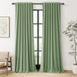 Light Sage 100% Blackout Linen Curtains 108 Inch Length 2 Panels Set by Guken
