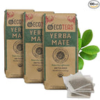 ECOTEAS PremiumOrganic Yerba Mate Tea Bags – Natural Energy & Detox Herbal Tea – Coffee Alternative - Kosher, Non-GMO, Gluten-Free - 100 Unsmoked Bulk Bags, 8.8 oz (Pack of 3)