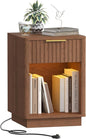 Akxomel Fluted Nightstand, Wooden Night Stand by Akxomel