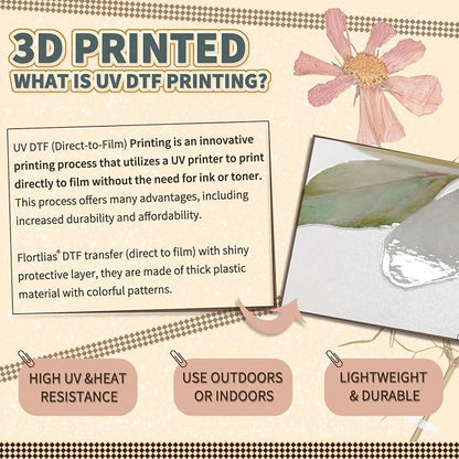 Vintage Floral Rub on Transfer for Furniture Large Flower UV DTF Transfer - Image 5