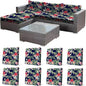 CALBODE 8 Pcs Stretch Outdoor Seat Cushion Covers, Tropical Floral, by CALBODE