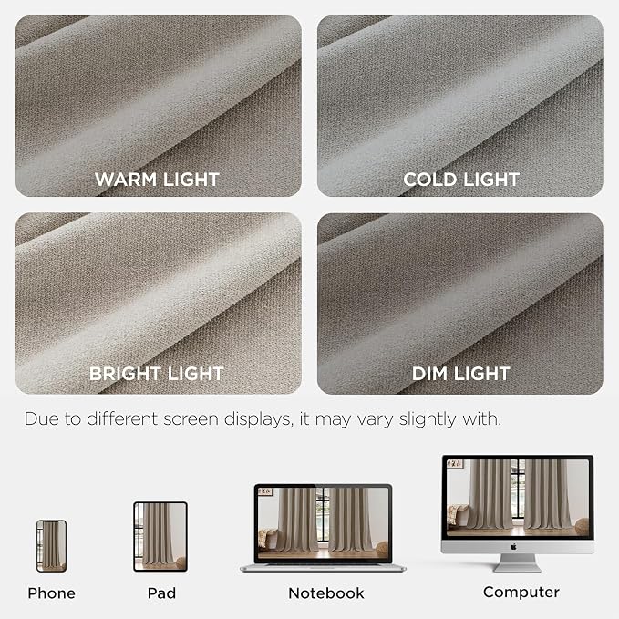 Joydeco Light Filtering Curtains 84 Inch Length - Image 2