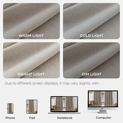 Joydeco Linen Curtains 90 Inch Length, Light Filtering Curtains - Image 2