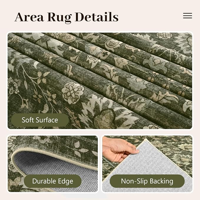 8x10 Ft Large Area Rugs for Living Room, Soft Non-Slip Machine Washable Rug - Image 7