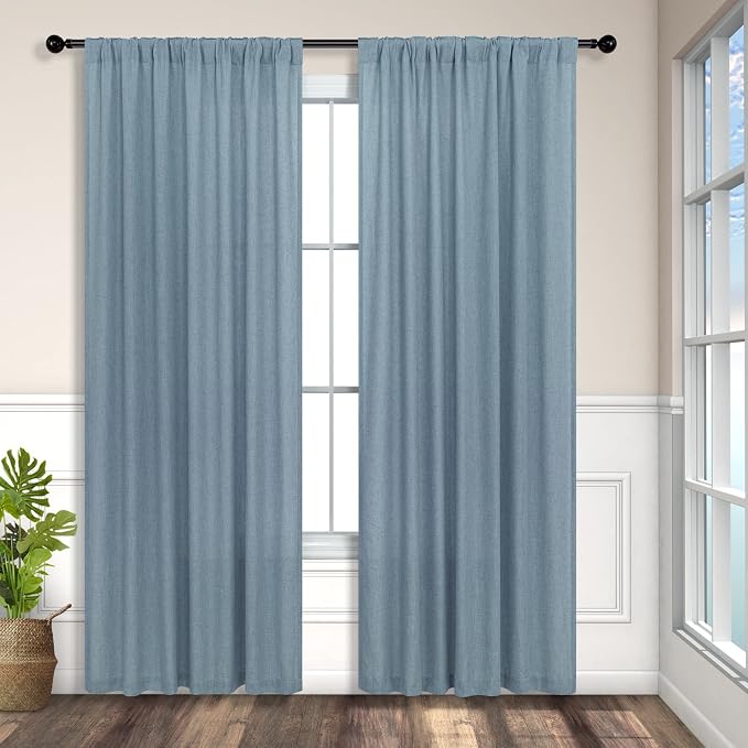 Light Blue Curtains 63 Inch Length - Image 8