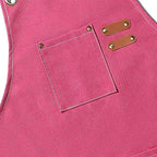 AFUN Chef Aprons for Men Women with Large Pockets, Cotton Canvas Cross Back Heavy Duty Adjustable Work Apron, Size M to XXL (Pink)