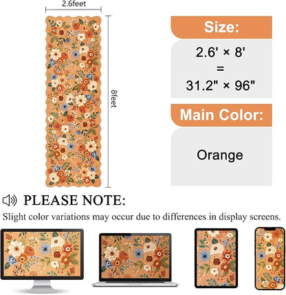 DUKINO 2.6x8 Runner Rug, Floral Washable Kitchen Rugs Non Slip, Stain Resistant - Image 2