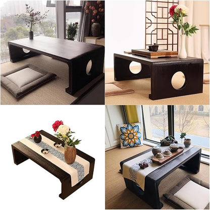 Japanese Floor Table, Japanese Coffee Table, Retro Japanese Wooden Table - Image 3