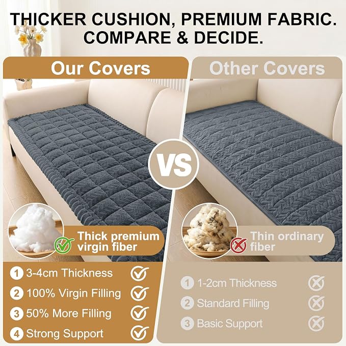 Smiry Couch Cover for Dogs, Non Slip Fuzzy Pet Sofa Arm Covers Washable | Sofa - Image 4