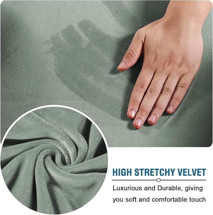 H.VERSAILTEX Rich Velvet Stretch 2 Piece Cover Chair Slipcover Sofa Cover - Image 5