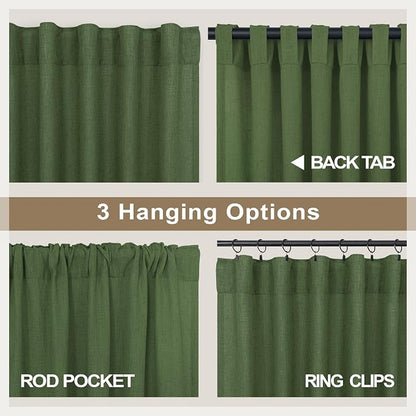 Pitalk Olive Green Curtains 96 Inches 8 FT Long - Image 5