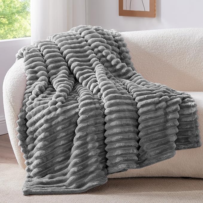 BEDELITE Ribbed Fleece Throw Blanket - Image 7